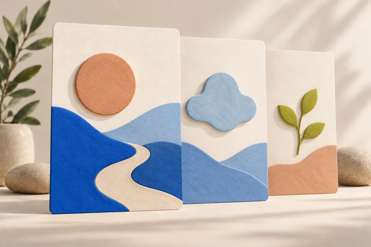 Create illustration in Seumai's paper and clay style